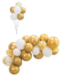  Arany-fehér léggömb girland - partywebshop
