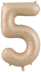 5 szám karamell barna lufi
