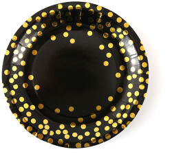  Fekete-arany tányér 10 db