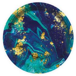  Kozmikus papír tányér arany-kék 6 db