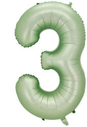  3 szám pisztácia zöld lufi - partywebshop