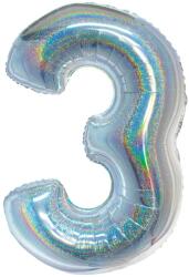  3 szám irizáló fólia lufi