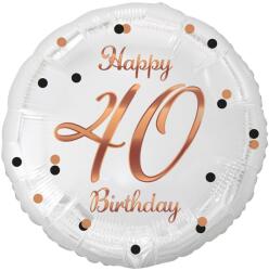  Fehér-rosegold 40-es fólia lufi - partywebshop