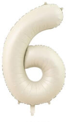  6 szám bézs fólia lufi - partywebshop