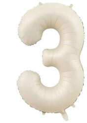 3 szám bézs fólia lufi