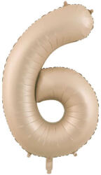  6 szám karamell barna lufi - partywebshop