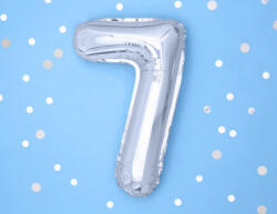  7 szám ezüst kis lufi - partywebshop