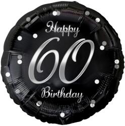  Fekete-ezüst 60-as fólia lufi - partywebshop
