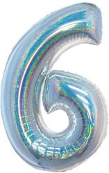  6 szám irizáló fólia lufi - partywebshop