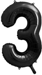  3 szám fekete fólia lufi - partywebshop