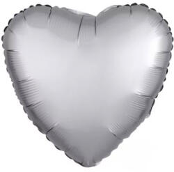  Szatén matt szív lufi szürke