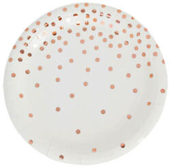  Fehér-rosegold tányér 6 db