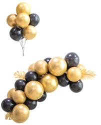  Arany-fekete léggömb girland - partywebshop