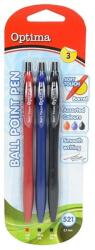 Optima Golyóstoll készlet OPTIMA nyomógombos 521 irodai színek (100916) - nyomtassingyen