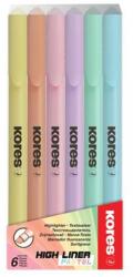 Kores Szövegkiemelő készlet, 0, 5-5 mm, KORES , 6 különböző pasztell szín (36246) - nyomtassingyen