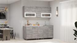  Leo szürke tölgy -fehér konyhabútor 200 cm