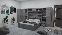  Alíz áthidalós szekrénysor szürke tölgy 402 cm