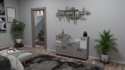  Garden komód 130 cm - Ében tölgy - magasfényű fehér