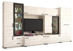 D1 Messina nappali szekrénysor justus tölgy 400 cm- Led világítással