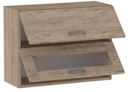 FN Csenge felső 60 cm 2 felnyíló ajtós - alul üveges - 80 cm széles elem