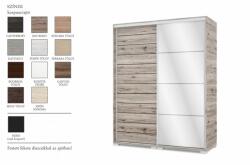 D1 Porto tolóajtós gardróbszekrény 160 cm +1 fózolt tükrös ajtó