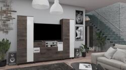  Garden Nappali szekrénysor 250 cm - Iszap tölgy - magasfényű fehér