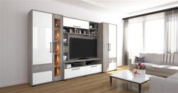  Nova nappali szekrénysor 350 cm Katthult-Magas fényű fehér