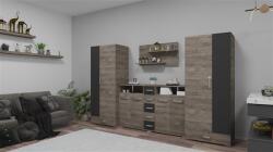  Lola nappali szekrénysor gotland tölgy- antracit szürke 326 cm