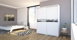 D1 CITY tolóajtós gardróbszekrény 160 cm grafikával