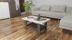 BT Ivon 80 cm dohányzóasztal Iszap tölgy - Magasfényű fehér