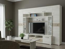 FN Arizóna nappali szekrénysor fehér kraft-szürke kraft 280 cm - Led világítással