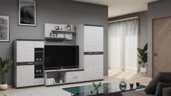  Piko nappali szekrénysor hófehér kőris - antracit szürke 290 cm