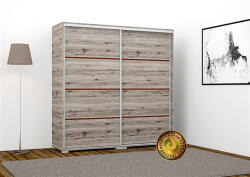 D1 Borneo tolóajtós gardróbszekrény 200 cm 2 ajtós