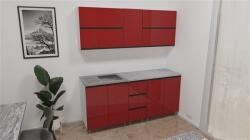  Kamilla magasfényű piros konyhabútor 200 cm