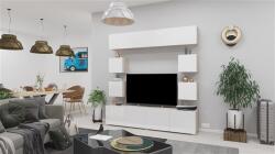  Livio 01 nappali szekrénysor 200 cm Sonoma tölgy-magasfényű fehér