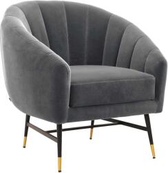  BRITNEY szabadidő fotel szürke / fekete / arany (HR)