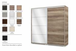 D1 Porto tolóajtós gardróbszekrény 200 cm +1 fózolt tükrös ajtó