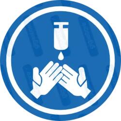 Használjon kézfertőtlenítőt piktogram matrica : Tábla-matrica mérete - 50 x 50 mm (4db), Tábla-matrica típusa - matrica