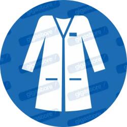  Laborköpeny viselése kötelező piktogram matrica ISO 7010 M059 : Tábla-matrica mérete - 100 x 100 mm, Tábla-matrica típusa - matrica