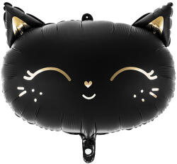 Fólia lufi fekete cica fej 48x36 cm