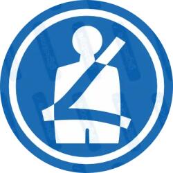  Biztonsági öv kötelező piktogram matrica : Tábla-matrica mérete - 100 x 100 mm, Tábla-matrica típusa - matrica