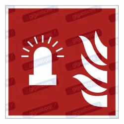  Tűzriasztó piktogram matrica F018 : Tábla-matrica mérete - 200 x 200 mm, Tábla-matrica típusa - matrica