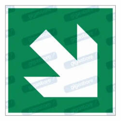  Vészkijárat nyíl piktogram matrica : Tábla-matrica mérete - 200 x 200 mm, Tábla-matrica típusa - matrica