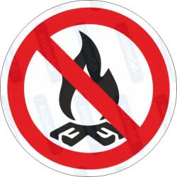  Tüzet rakni - gyújtani tilos piktogram matrica : Tábla-matrica mérete - 200 x 200 mm, Tábla-matrica típusa - matrica