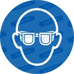  Viseljen védőszemüveget piktogram matrica M004 : Tábla-matrica mérete - 50 x 50 mm (4db), Tábla-matrica típusa - matrica