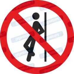  Nekidőlni - támaszkodni tilos piktogram matrica ISO 7010 P041 : Tábla-matrica mérete - 100 x 100 mm, Tábla-matrica típusa - matrica