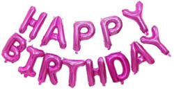  Fólia lufi Happy Birthday felirat rózsaszín