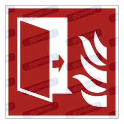  Tűzbiztos ajtó piktogram matrica F007 : Tábla-matrica mérete - 50 x 50 mm (4db), Tábla-matrica típusa - matrica