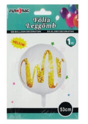  Fólia lufi Mr, Mrs fehér-arany 53cm