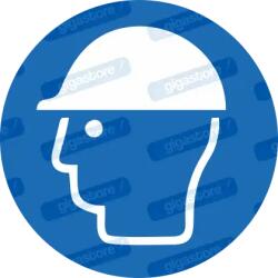  Védősisak viselése kötelező piktogram matrica ISO 7010 M014 : Tábla-matrica mérete - 150 x 150 mm, Tábla-matrica típusa - matrica